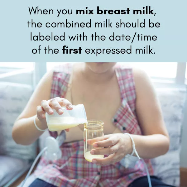 can you mix breast milk from different days